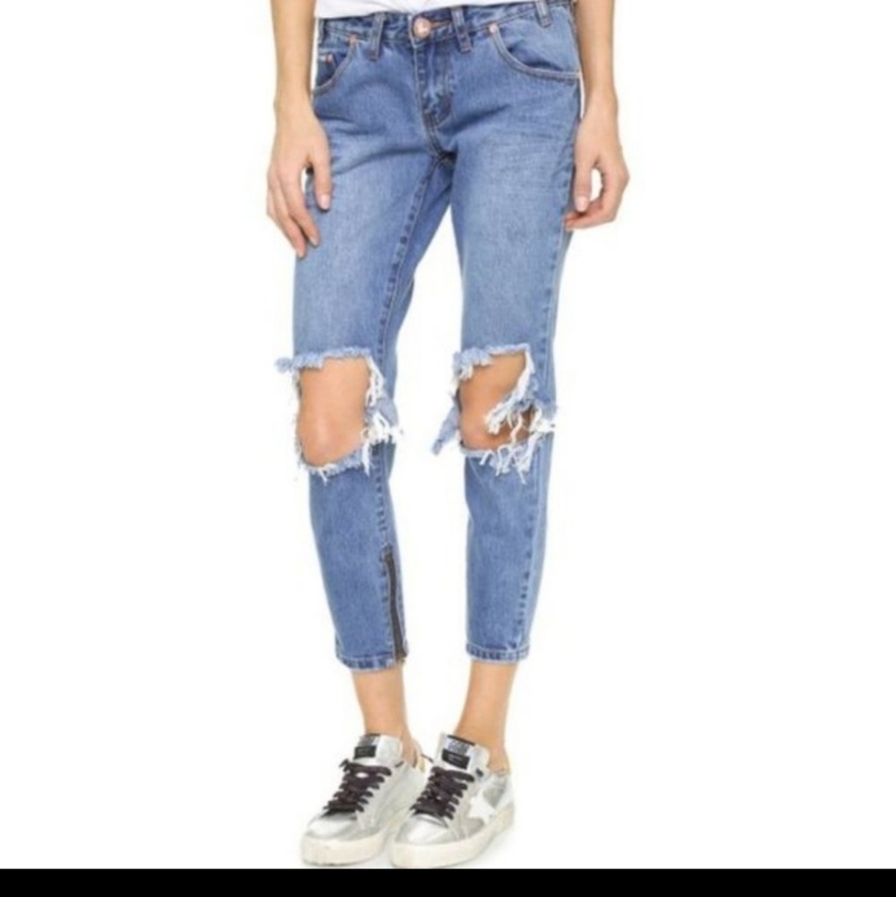 One x One Teaspoon Low Rise Crop Jeans - Pacifica Freebird Jeans - Size 27